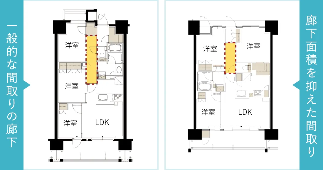 空間が広々使える住戸設計