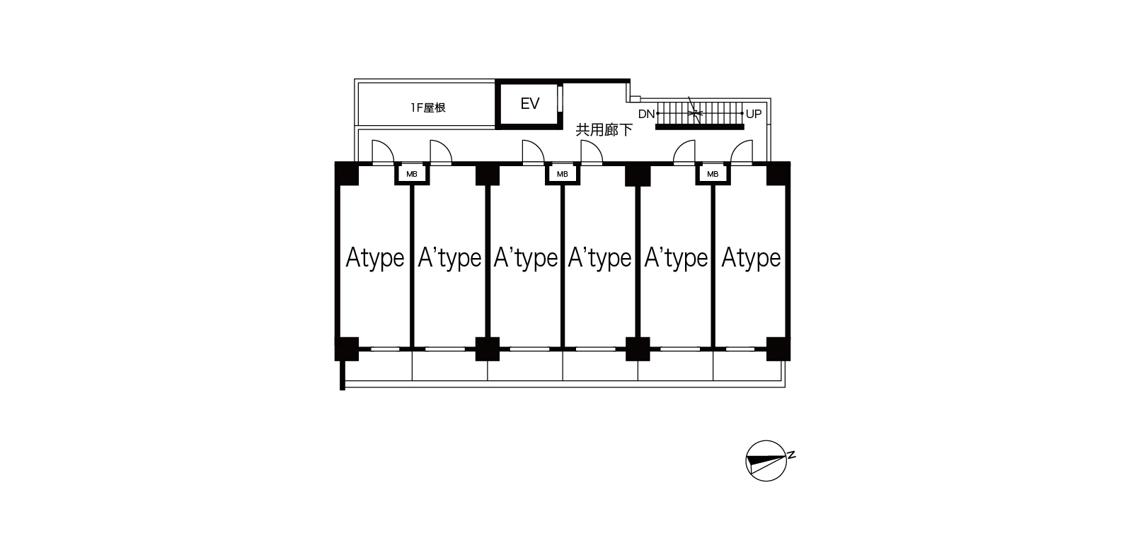 2〜9階平面図