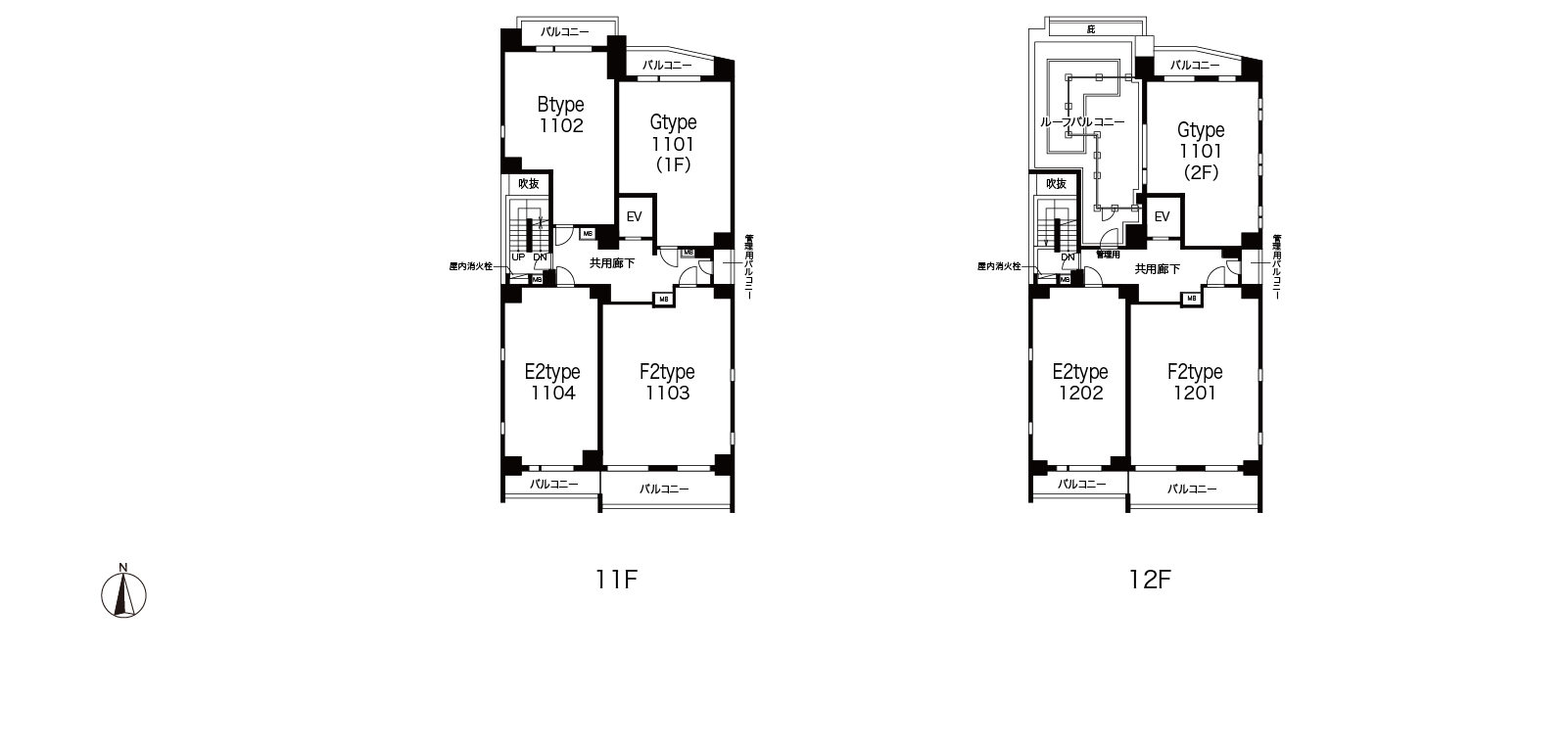 11・12階平面図
