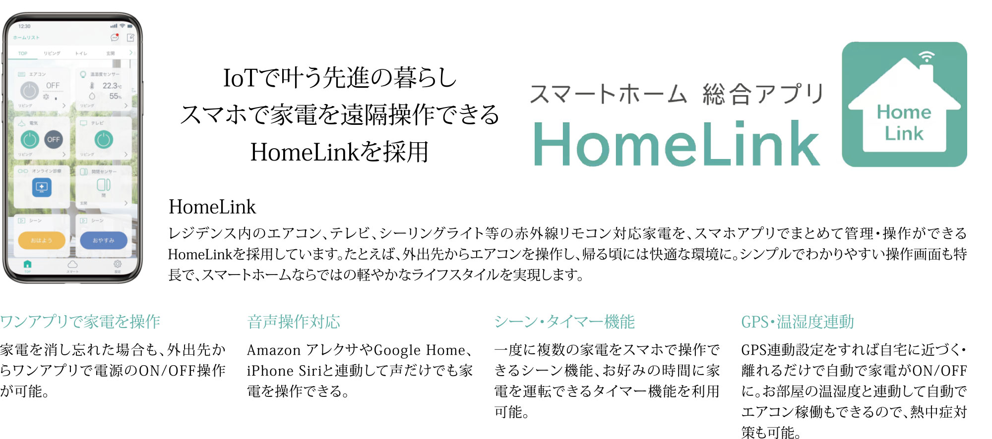 IoTで叶う先進の暮らし スマホで家電を遠隔操作できる HomeLinkを採用