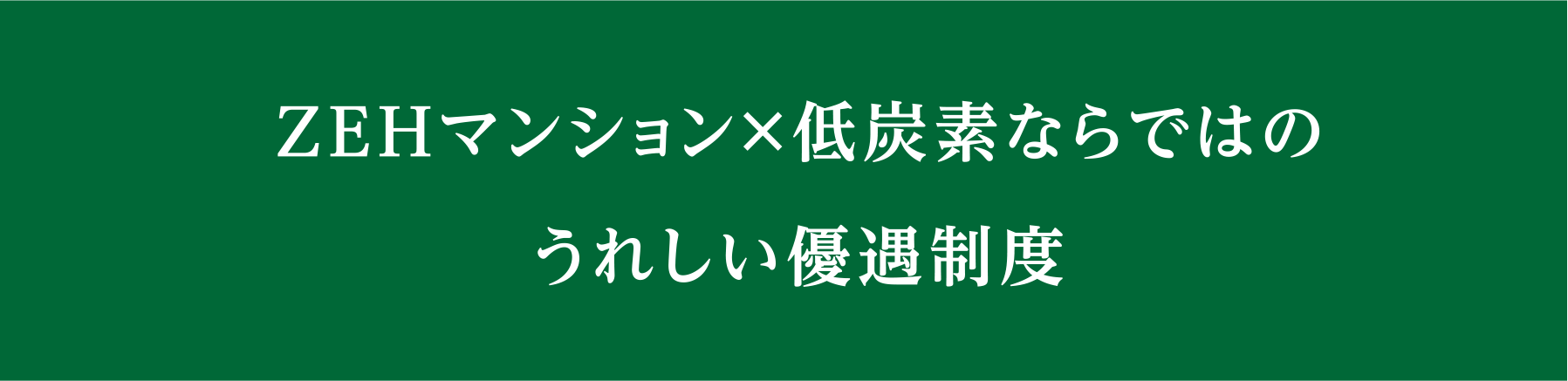 ZEHマンション×低炭素ならではのうれしい優遇制度